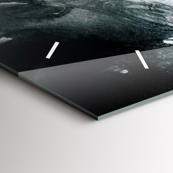 Horizontální skleněné hodiny na stěnu Portrét ženy s červenými rty