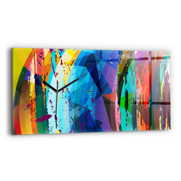 Horizontální skleněné hodiny na stěnu Abstraktní pozadí