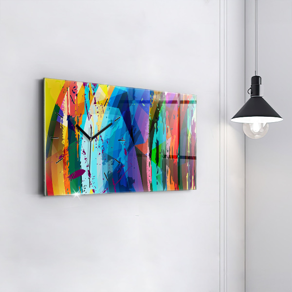 Horizontální skleněné hodiny na stěnu Abstraktní pozadí