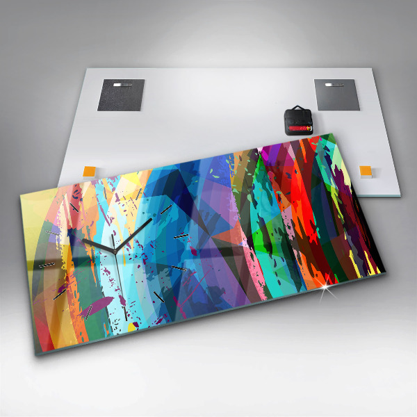 Horizontální skleněné hodiny na stěnu Abstraktní pozadí