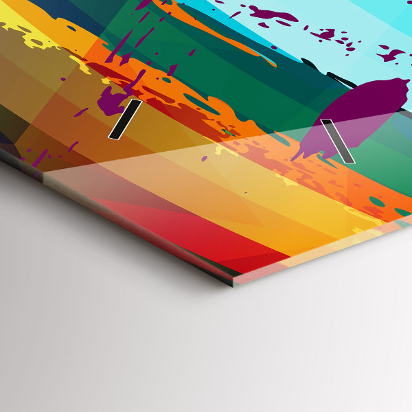 Horizontální skleněné hodiny na stěnu Abstraktní pozadí