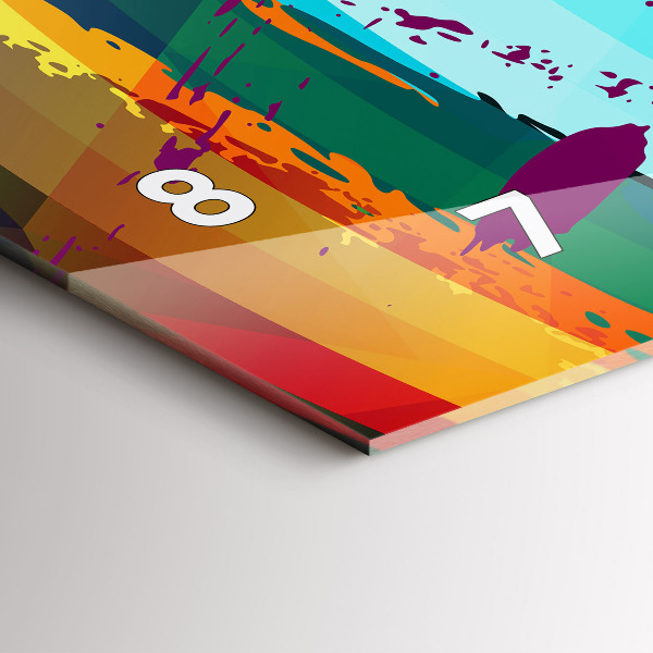 Horizontální skleněné hodiny na stěnu Abstraktní pozadí