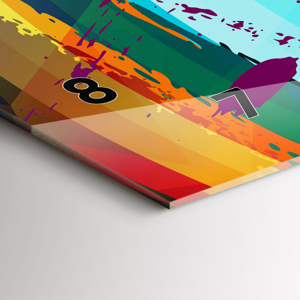 Horizontální skleněné hodiny na stěnu Abstraktní pozadí