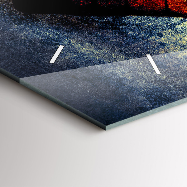 Horizontální skleněné hodiny na stěnu Motýl ve stylu vinobraní