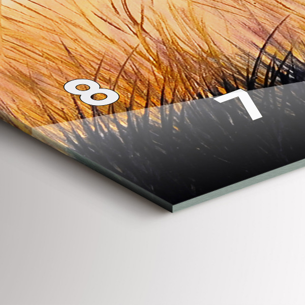 Horizontální skleněné hodiny na stěnu Jeřábi při západu slunce