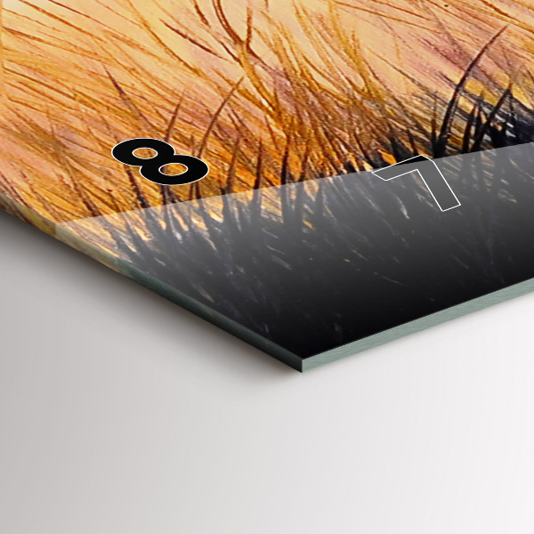 Horizontální skleněné hodiny na stěnu Jeřábi při západu slunce