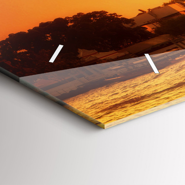 Horizontální skleněné hodiny na stěnu Wat arun Bangkok Thajsko