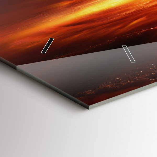 Horizontální skleněné hodiny na stěnu Výbuch atomové bomby