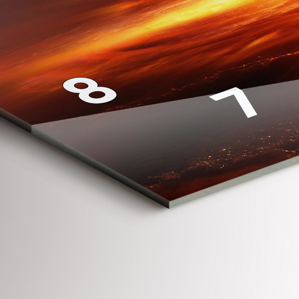 Horizontální skleněné hodiny na stěnu Výbuch atomové bomby