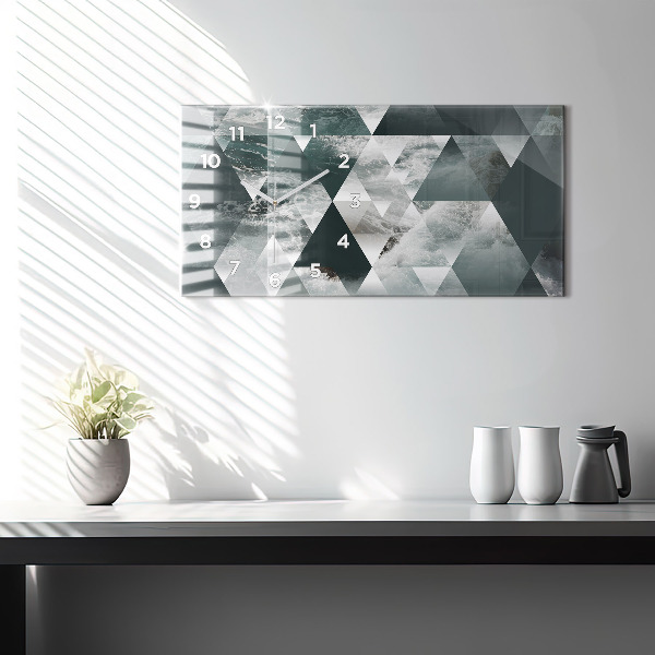 Horizontální skleněné hodiny na stěnu Abstraktní mořské vlny