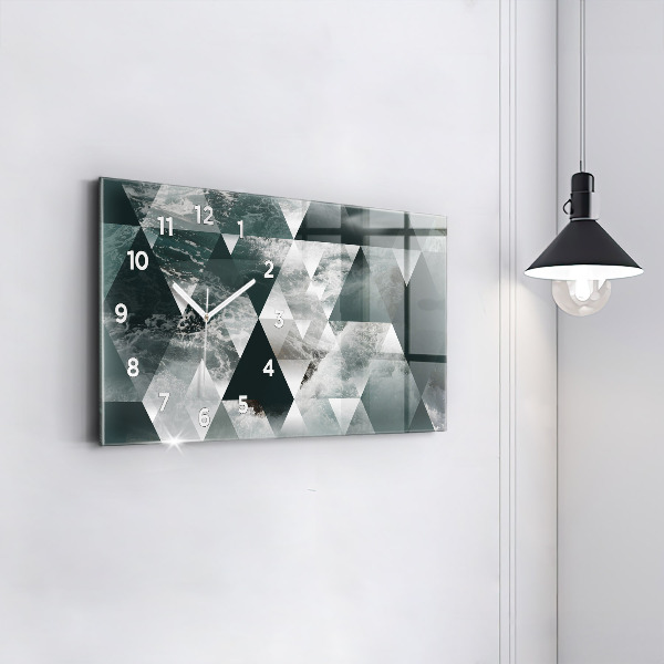 Horizontální skleněné hodiny na stěnu Abstraktní mořské vlny