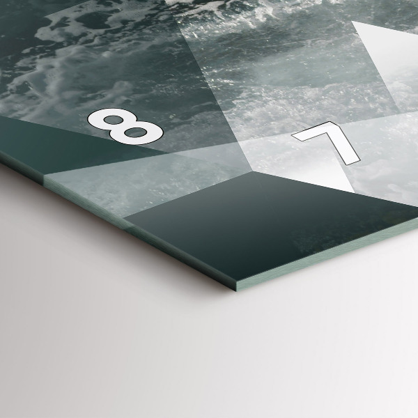 Horizontální skleněné hodiny na stěnu Abstraktní mořské vlny