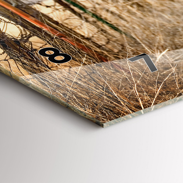 Horizontální hodiny na skle Stará auta