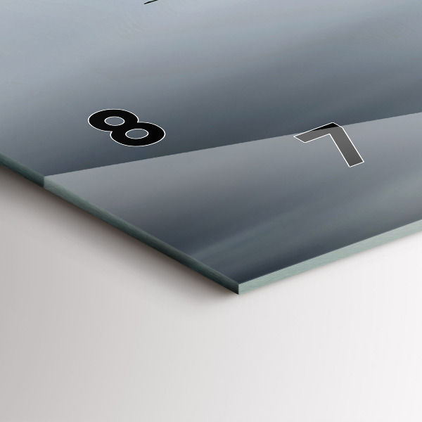 Horizontální skleněné hodiny na stěnu Vojenské letadlo v letu