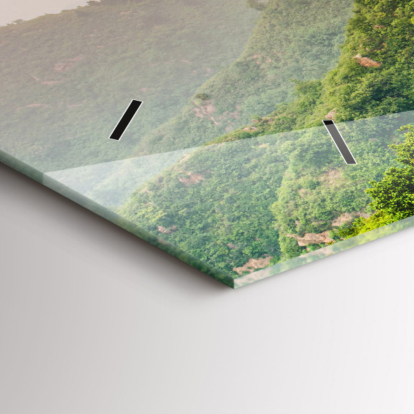 Horizontální skleněné hodiny na stěnu Velká čínská zeď