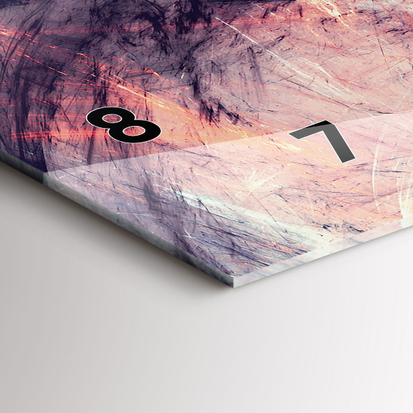 Horizontální skleněné hodiny na stěnu Abstraktní obraz