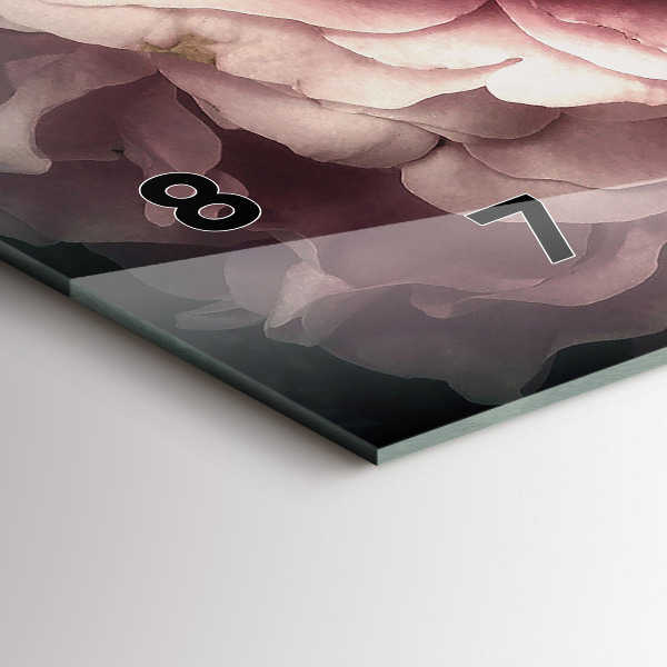 Horizontální skleněné hodiny na stěnu Kytice růžových růží