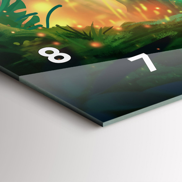 Horizontální skleněné hodiny na stěnu Děti v pohádkovém lese