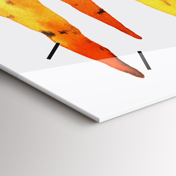 Horizontální skleněné hodiny na stěnu Ilustrace mrkve