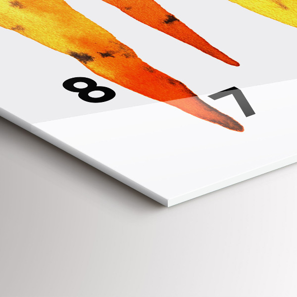 Horizontální skleněné hodiny na stěnu Ilustrace mrkve