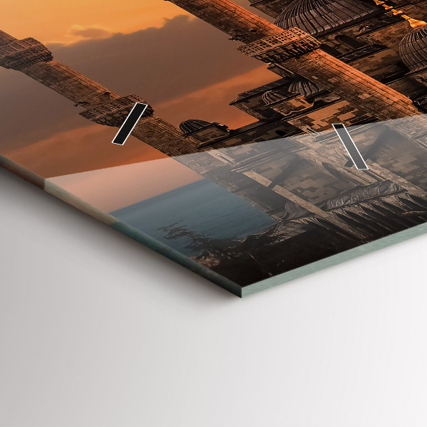 Horizontální skleněné hodiny na stěnu Istanbulská mešita