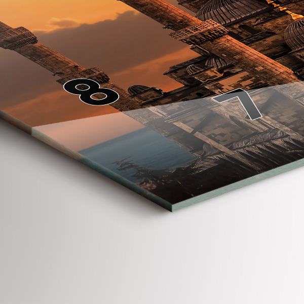 Horizontální skleněné hodiny na stěnu Istanbulská mešita