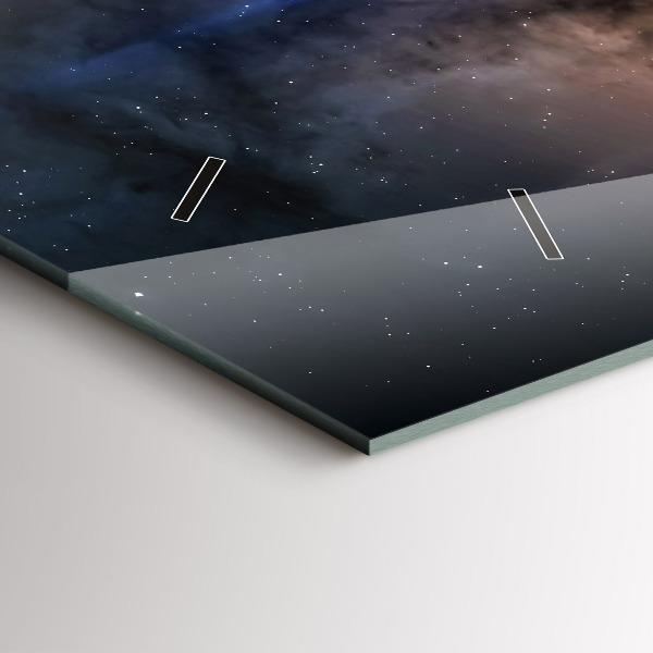 Horizontální skleněné hodiny na stěnu Astronaut ve vesmíru