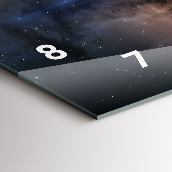 Horizontální skleněné hodiny na stěnu Astronaut ve vesmíru