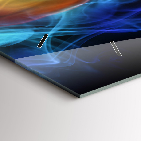 Horizontální hodiny na skle Abstraktní barevné linie