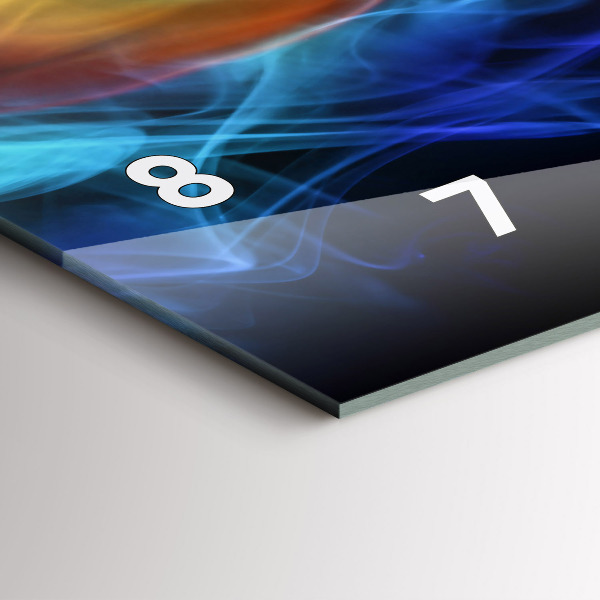 Horizontální hodiny na skle Abstraktní barevné linie