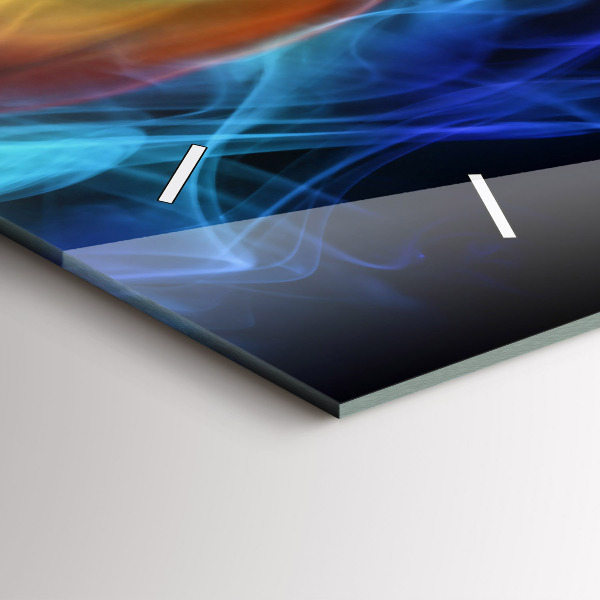 Horizontální hodiny na skle Abstraktní barevné linie