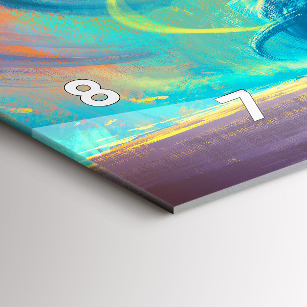 Horizontální skleněné hodiny na stěnu Dítě a balónky