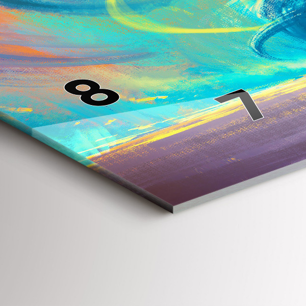 Horizontální skleněné hodiny na stěnu Dítě a balónky