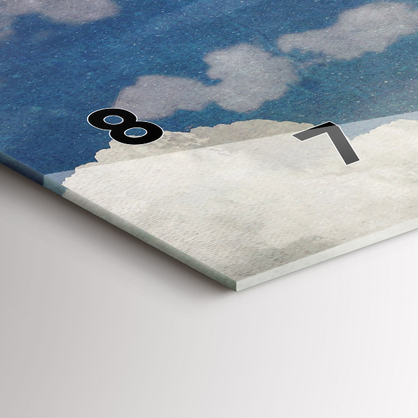 Horizontální skleněné hodiny na stěnu Dívka na Měsíci