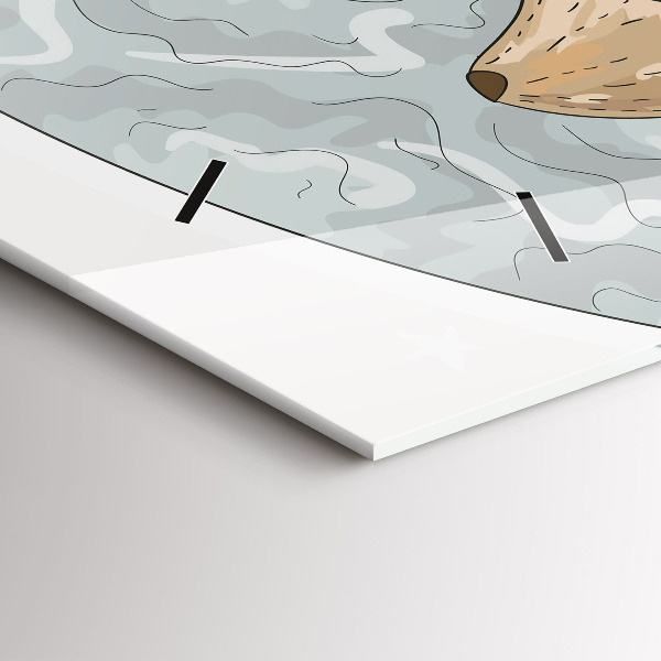 Horizontální skleněné hodiny na stěnu Noční zvířata Měsíc