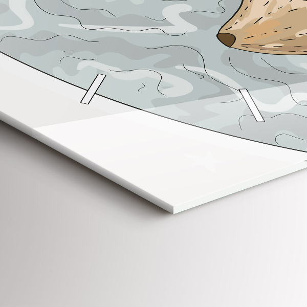 Horizontální skleněné hodiny na stěnu Noční zvířata Měsíc