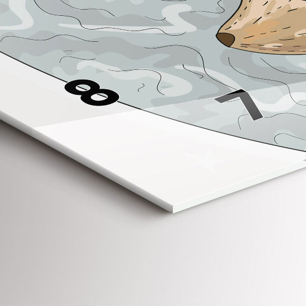 Horizontální skleněné hodiny na stěnu Noční zvířata Měsíc