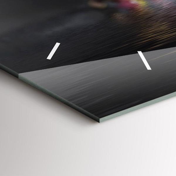 Horizontální hodiny na skle Květ orchideje na vodě