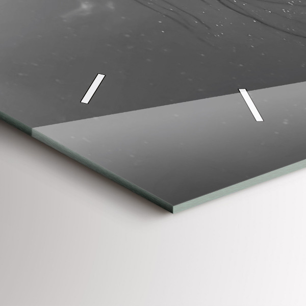 Horizontální hodiny na skle Ústa ženy