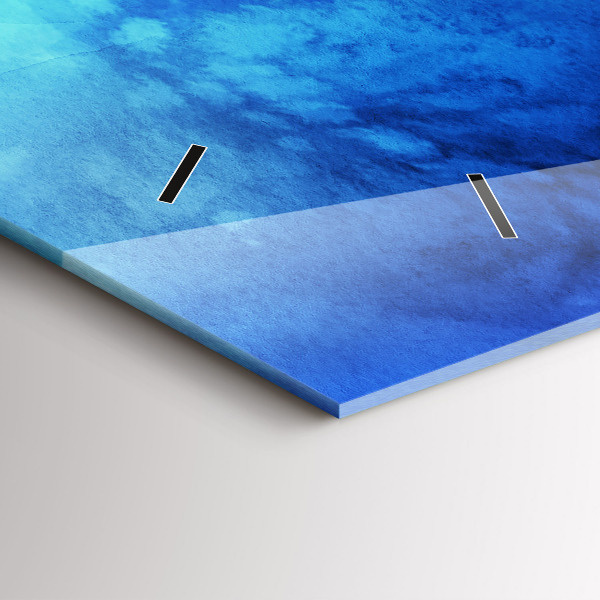 Horizontální skleněné hodiny na stěnu Barevné skvrny