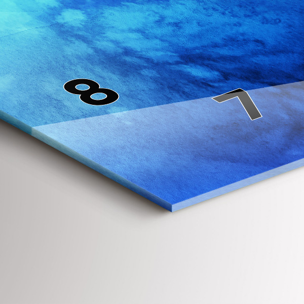 Horizontální skleněné hodiny na stěnu Barevné skvrny