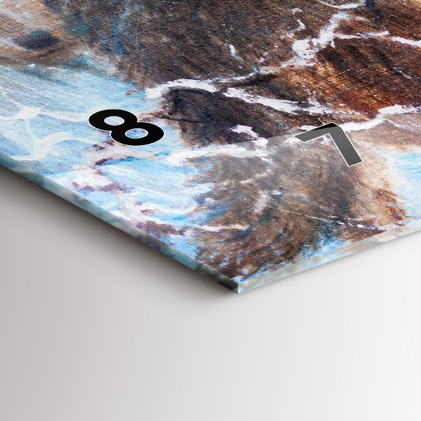 Horizontální skleněné hodiny na stěnu Vlci v lese