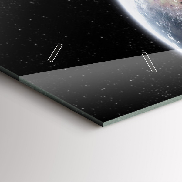 Horizontální hodiny na skle Země Měsíc Slunce