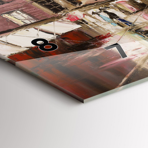 Horizontální skleněné hodiny na stěnu Město Paříž