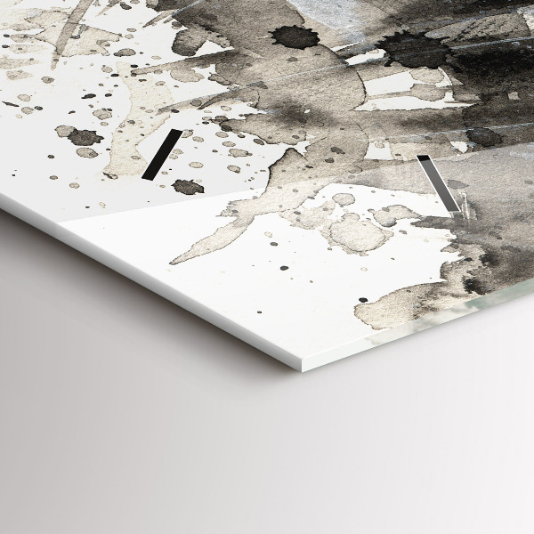 Horizontální skleněné hodiny na stěnu Malovaný portrét