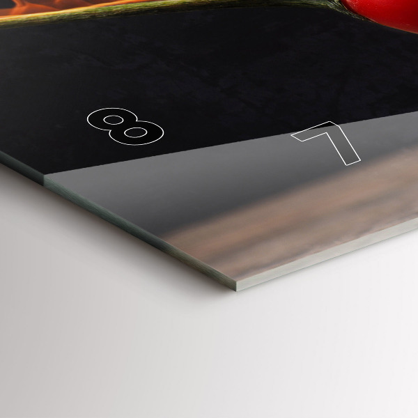 Horizontální skleněné hodiny na stěnu Pepřová paprika