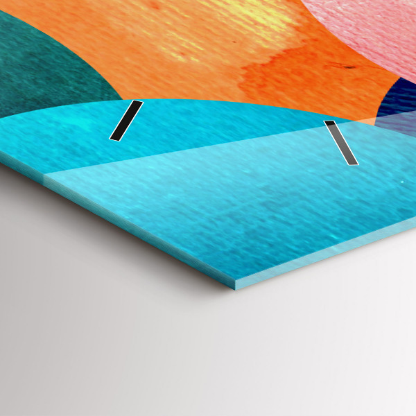 Horizontální skleněné hodiny na stěnu Abstraktní kruhy