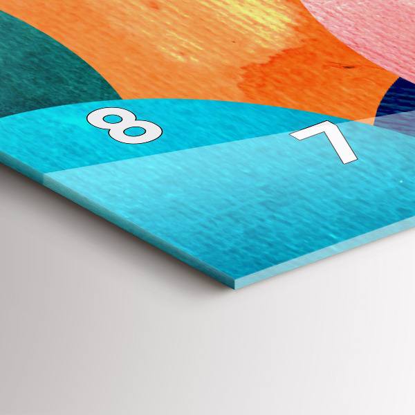 Horizontální skleněné hodiny na stěnu Abstraktní kruhy