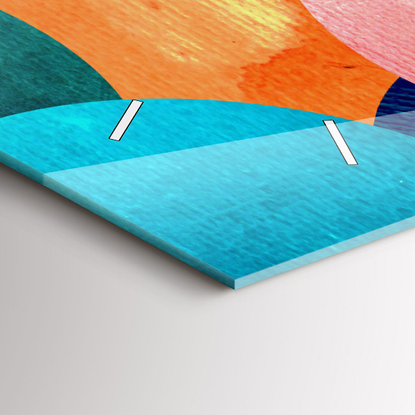 Horizontální skleněné hodiny na stěnu Abstraktní kruhy