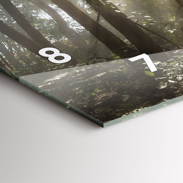 Horizontální skleněné hodiny na stěnu Slon v džungli